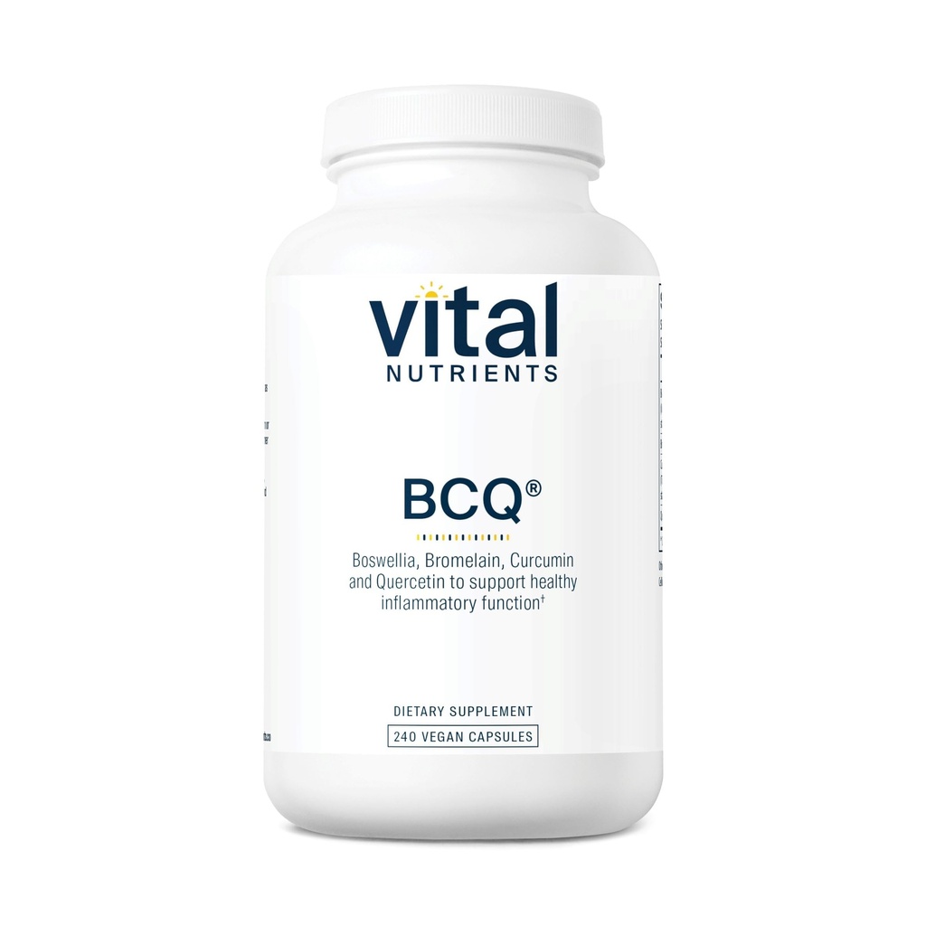 Vital Nutrients BCQ | Vegan Boswellia, Bromelain, Curcumin & Quercetin 보충 | 합동 지원 보충교재 | 지원 Sinus & Digestive 건강 | 글루텐, 낙농장, Soy Free | 240 캡슐