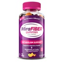 MiraFIBER는 MiraLAX의 제작자, 서빙 당 매일 섬유의 8g, B 비타민을 가진 Metabolism 지원, 남자 & 여자를 위한 Gut 건강, 성인을 위한 Prebiotic 섬유 Gummies, 혼합 과일 풍미 72Ct를 가진 Metabolism 지원