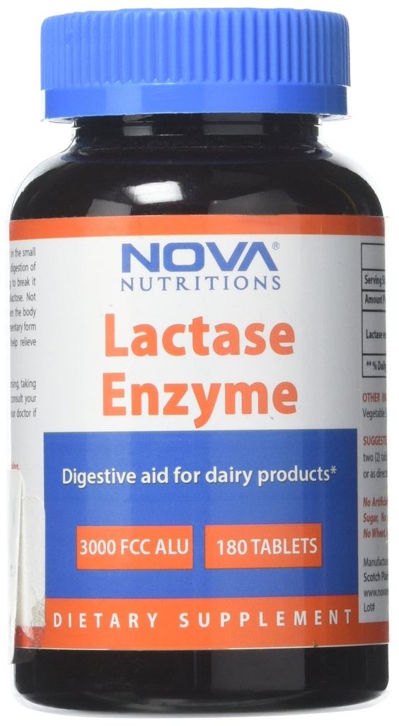 노바 영양 Lactase 효소 3000 FCC ALU 180 정제