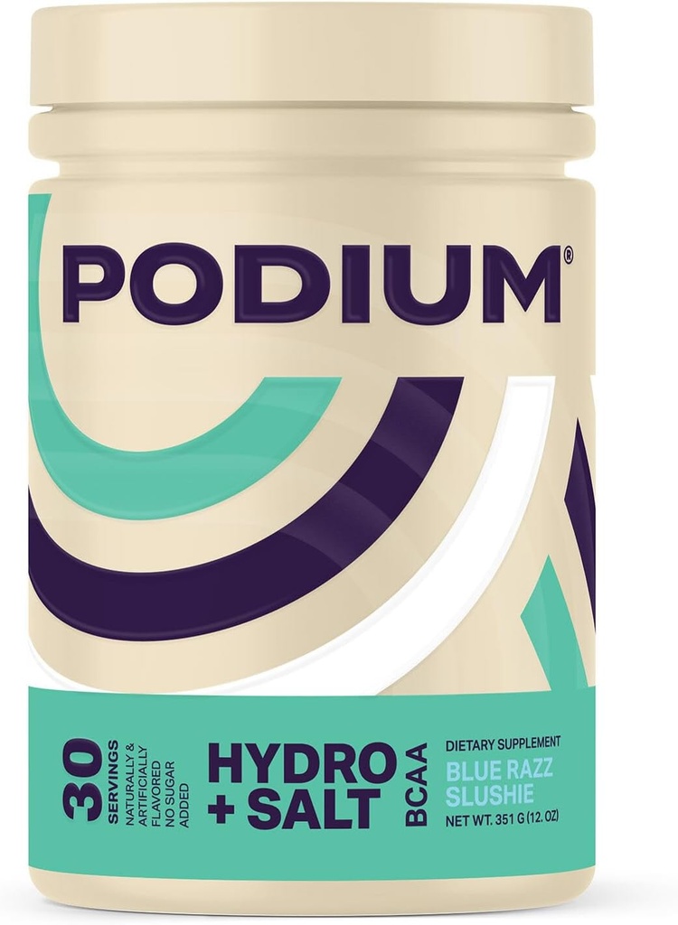 Podium 영양, 즉시 BCAA 분말, 수력 및 소금, 파란 Razz Slushie, 30의 서빙, 전해질, Hydration, 회복