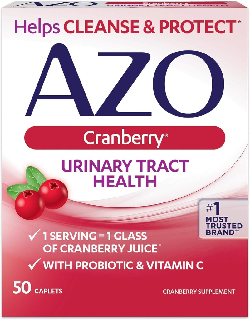 AZO Cranberry Urinary Tract 건강 규정식 보충교재 모자 - 50 Ct., 6의 팩
