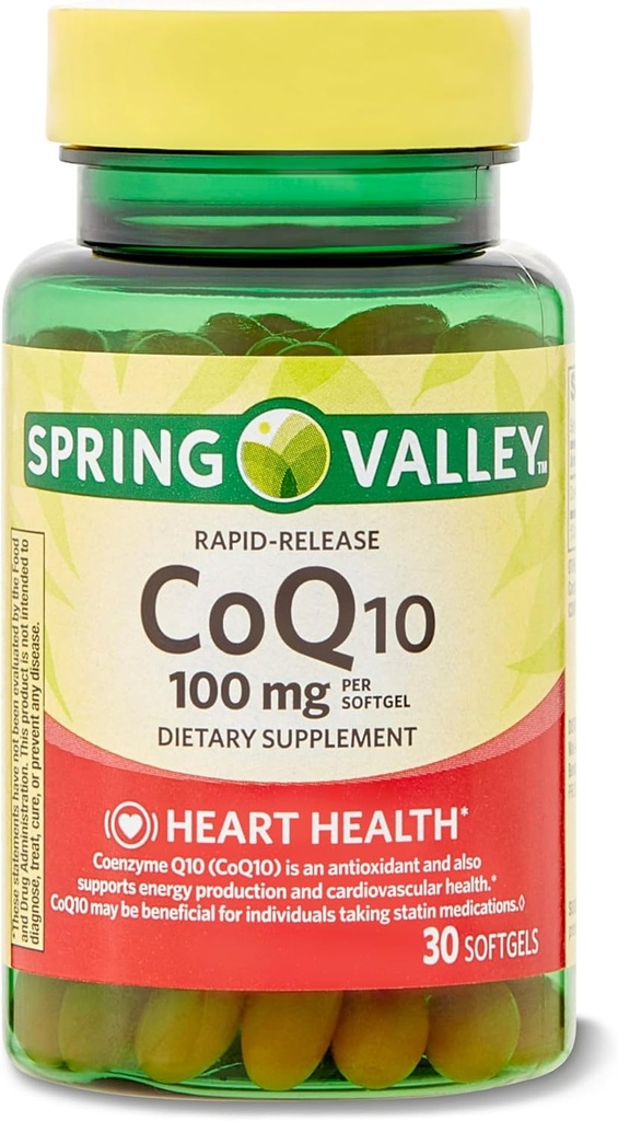 급속한 방출 CoQ10 규정식 보충교재, 100 mg, 30 조사