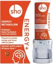 SHO Vegan Energy+ Focus 보충 키트 - Matcha Green Tea Extract, Methylated B Complex, 비타민 B 및 카페인 천연 에너지 부스터 Crash없이, 남성과 여성을위한 지터 - 60 알약 리필 병