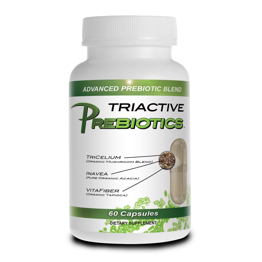 여성 및 남성을위한 Prebiotic 캡슐 - Acacia 섬유, VitaFiber, Tricelium Mushroom Blend와 유기 Prebiotics 보충 - Gut Health, Digestion & Microbiome Support를위한 Prebiotic 섬유 보충