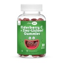 Elderberry 아연 Gummies - 아연과 비타민 C를 가진 유기 Sambucus Elderberry Gummies - 성인과 아이를 위한 Vegan Immune 지원 - Immunity Boost - 60 Gummies를 위한 Chewable Elderberry 보충교재