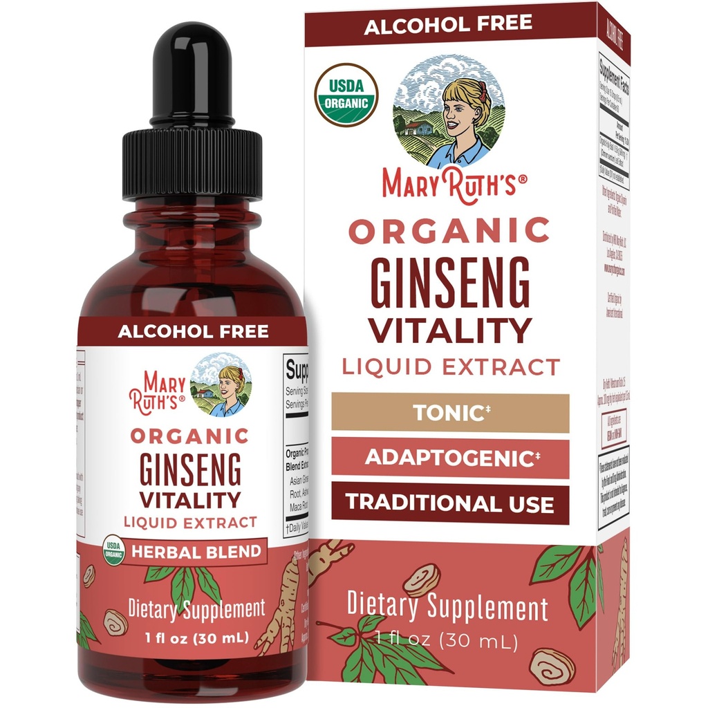 MaryRuth Organics Herbal Supplement for Brain Function | 부스트 에너지 | 기억 | 활력 USDA | Ashwagandha | Eleuthero 및 Maca Root Extract | 1 Fl Oz