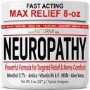 Neuropathy Nerve Relief Cream - 발 손 다리를 위한 빠른 행동 최대 기복 - 매우 힘 Menthol Arnica Aloe Vera MSM, Soothing 자연적인 Nerve 안락 기복, 최고 큰 8개 oz