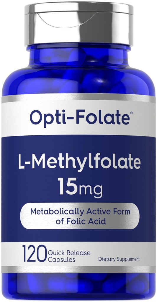 Carlyle L Methylfolate 15mg | 120 캡슐 | Value Size | Max Potency | 최적화 및 활성화 | Non-GMO, Gluten Free Supplement | 메틸 Folate, 5-MTHF | Opti-Folate