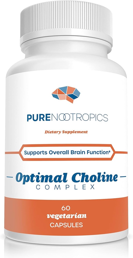 Pure Nootropics - Optimal Choline Complex - 알파 GPC / CDP Citicoline Blend - 300 mg | Cognitive Support | 뇌 및 근육 지원