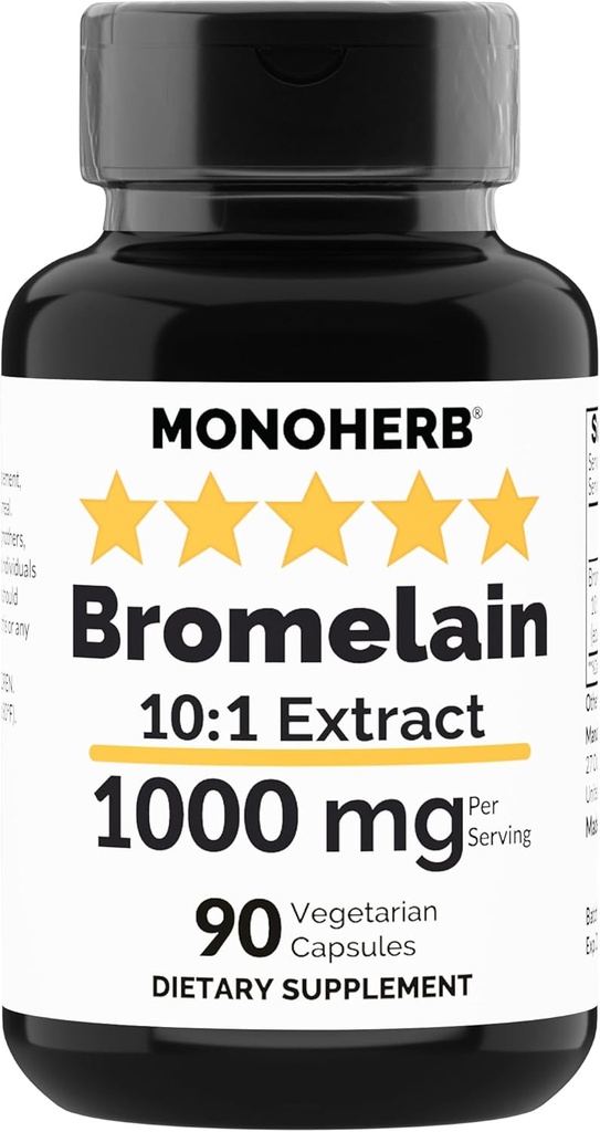 MONOHERB Bromelain 추출물 1000 mg - 90 채식 캡슐