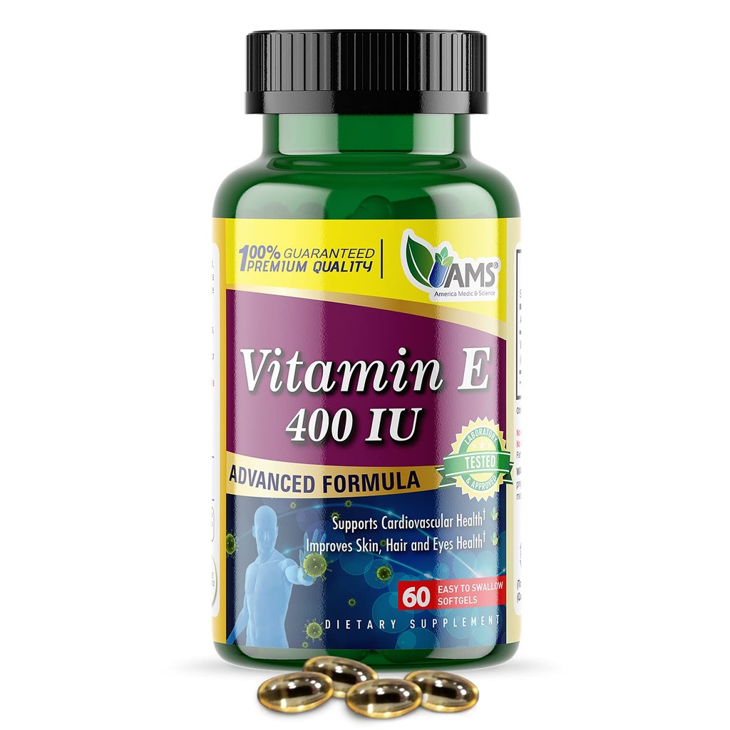 미국 Medic & 과학 비타민 E 400 IU (60 Softgels) 규정식 보충교재 심장 건강을 지원하고, 건강한 피부, 머리, 눈 및 면역 체계를 승진시킵니다 | Dl 알파 Tocopheryl 아세테이트 젤 캡슐