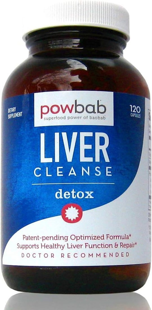 powbab Liver Cleanse Detox. #1 특허 출원 중 유기 Baobab, Beet 뿌리 분말 및 Goji와 함께 라이브 Md 초점 연구. 우유 이틀 Silymarin & Dandelion (120 캡슐)를 이길