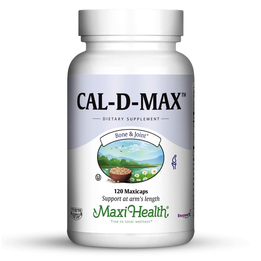 Maxi Health Cal-D-Max - 칼슘 시트레이트 - 비타민 D3 - 뼈 지원 - 120 캡슐 - 코셔