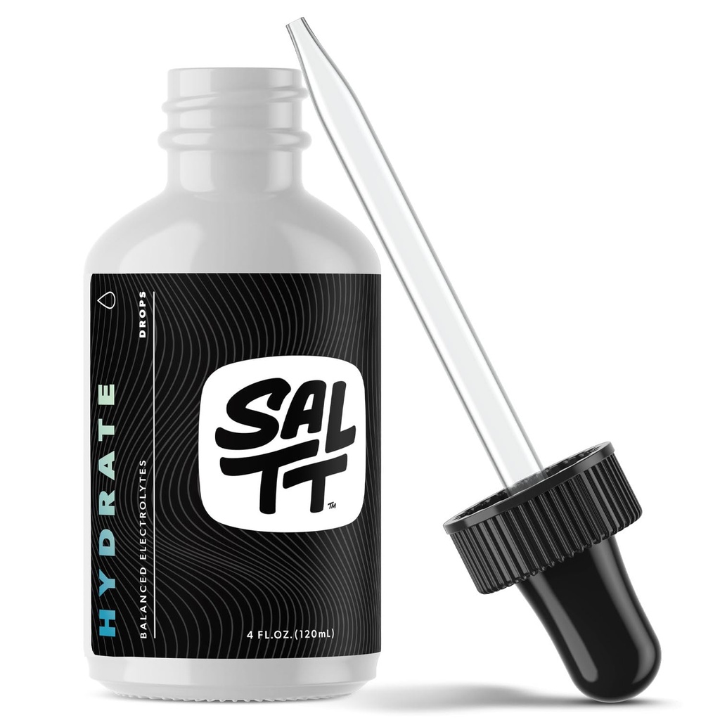 Keto Chow의 SALTT - 전해질 수화 낙하물 - Keto Diets & Intermittent Fasting - 면역 지원 - 글루텐 & 설탕 무료 - 나트륨, 마그네슘, 칼륨 및 추적 무기 - 불연 - 4 fl oz