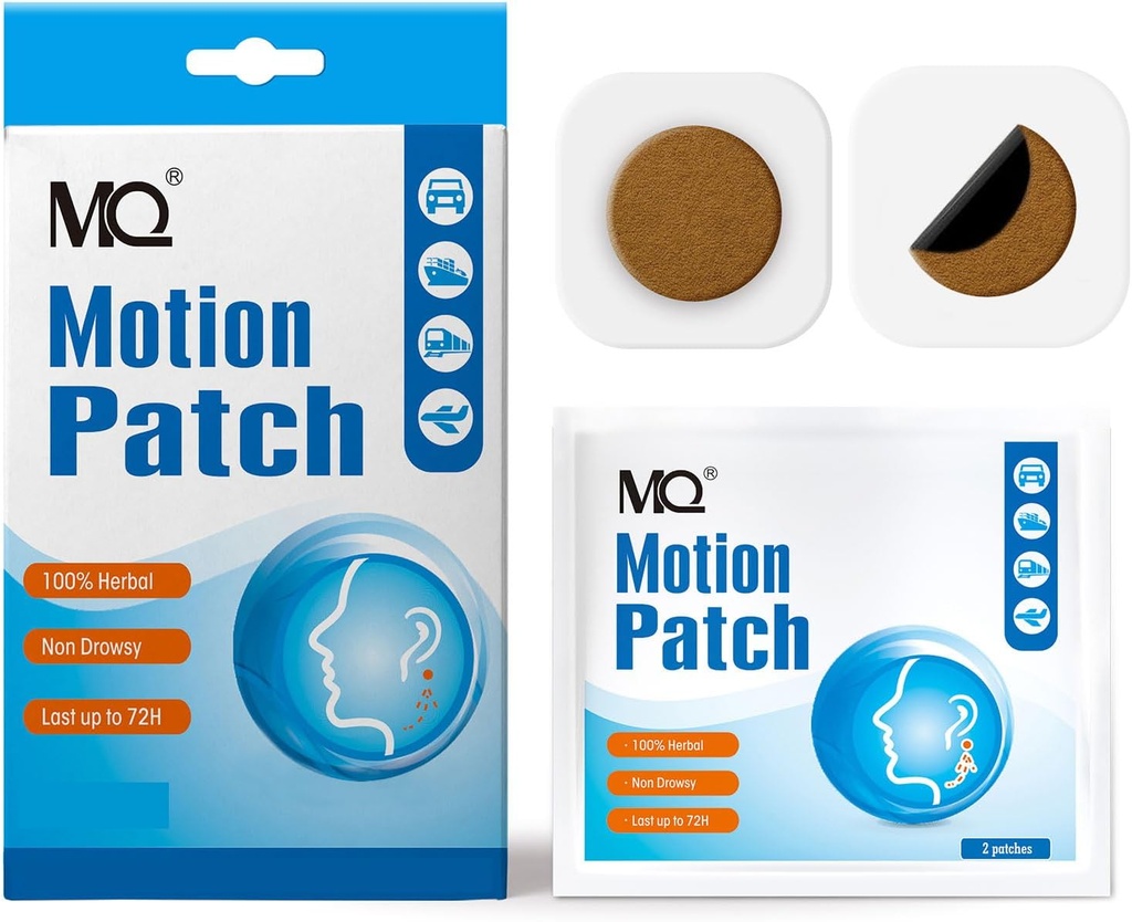 MQ Motion Sickness Patch,40 Count,Non Drowsy Sea Sickness Patch Behind Ear for Cruise Ship Travel, 방수 자동차 Sick Patchs Fast Acting & Long Last 72H