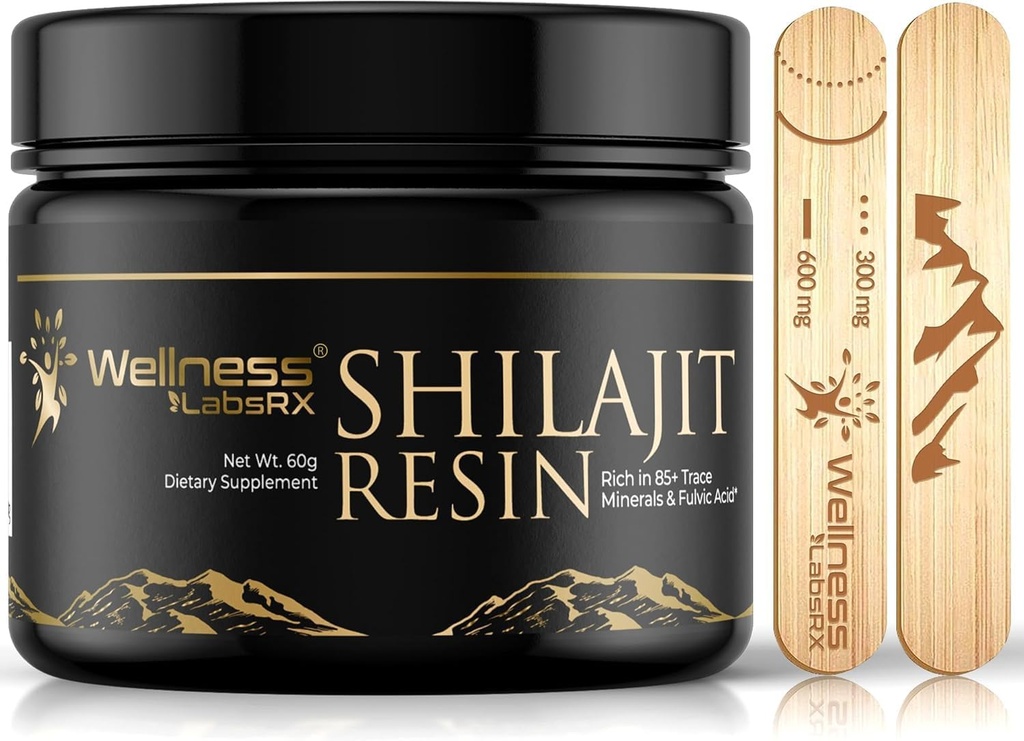 Fulvic 산과 Trace 무기물과 Shilajit 수지 - 남자를 위한 금 급료 순수한 Himalayan Shilajit - 85+ 무기물, Metabolism 및 면역 지원으로 포장되는 Gilgit에서 Chilajit - 60g