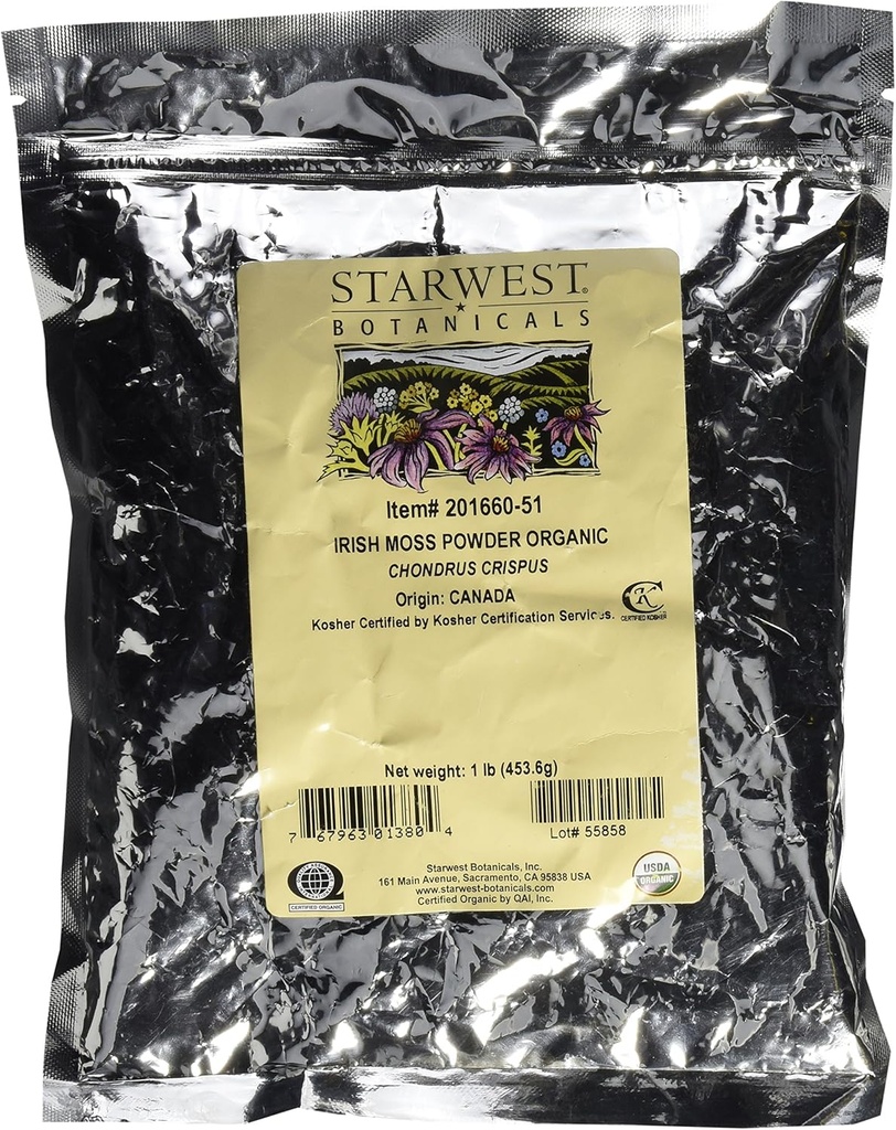 Starwest Botanicals 유기 아일랜드 모스 분말, 1 파운드