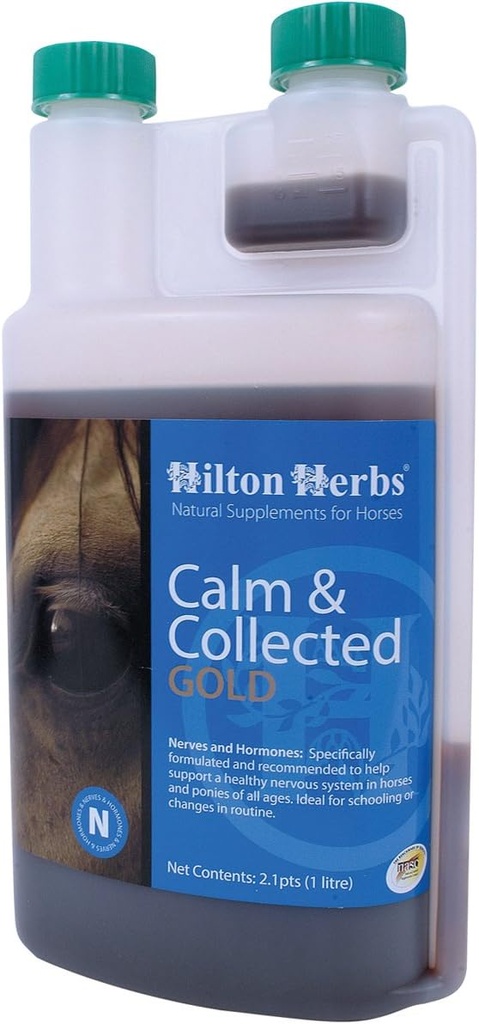 Hilton Herbs Calm 및 Nervous/Agitated 말, 2.1pt 병을 위한 수집된 금 액체 초본 보충교재