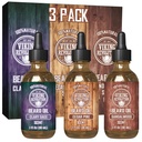 Viking Revolution Beard Oil for Men 3 Pack - Natural Mens Beard Oil Variety Set - 샌들우드, 소나무 및 Cedar, 클레리 Sage Scents - 건강한 Beard (3 팩, 1oz)에 대한 부담 조건 및 습기를 공급