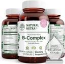 Niacin, Folate, Thiamin, Biotin, Support Nervous System Health, Metabolism, Skin, Eyes, Hair Health, Whole Food Supplement, 60 채식 캡슐을 가진 자연적인 Nutra 비타민 B 복합체