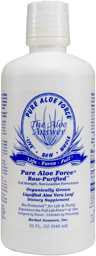 HERBAL ANSWERS 알로에 힘 - 순수한 알로에 Vera 규정식 보충교재, 32oz