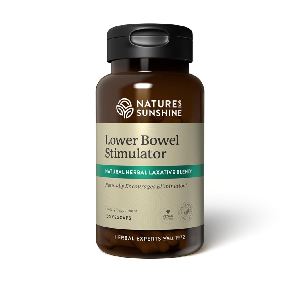 Nature's Sunshine Lower Bowel Stimulator - 자연적인 초본 성분을 가진 Cleanse & Detox Your Colon - 25 서빙 - 100 Vegcaps