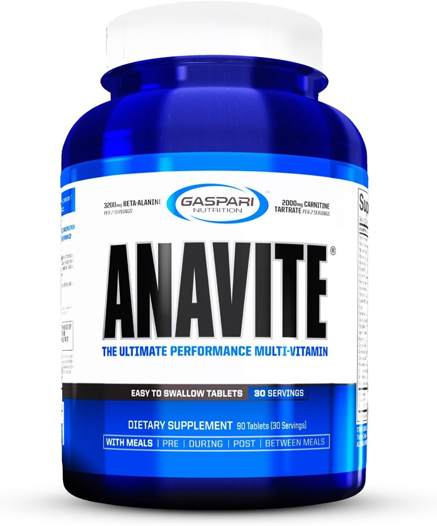 Gaspari Nutrition Anavite, Amino Acids, Beta-Alanine 및 L-Carnitine, 향상된 성능 및 복구 (새로운 소형 크기, 30 서빙)