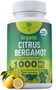 유기 감귤류 Bergamot 보충교재 - 단지 USDA의 200+ 과학적인 학문 -1000mg로 공식화해 - 특허가 주어진 추출물, 심장, 콜레스테롤, & Lipid - 이탈리아 Bergamot 높은 폴리페놀 60caps