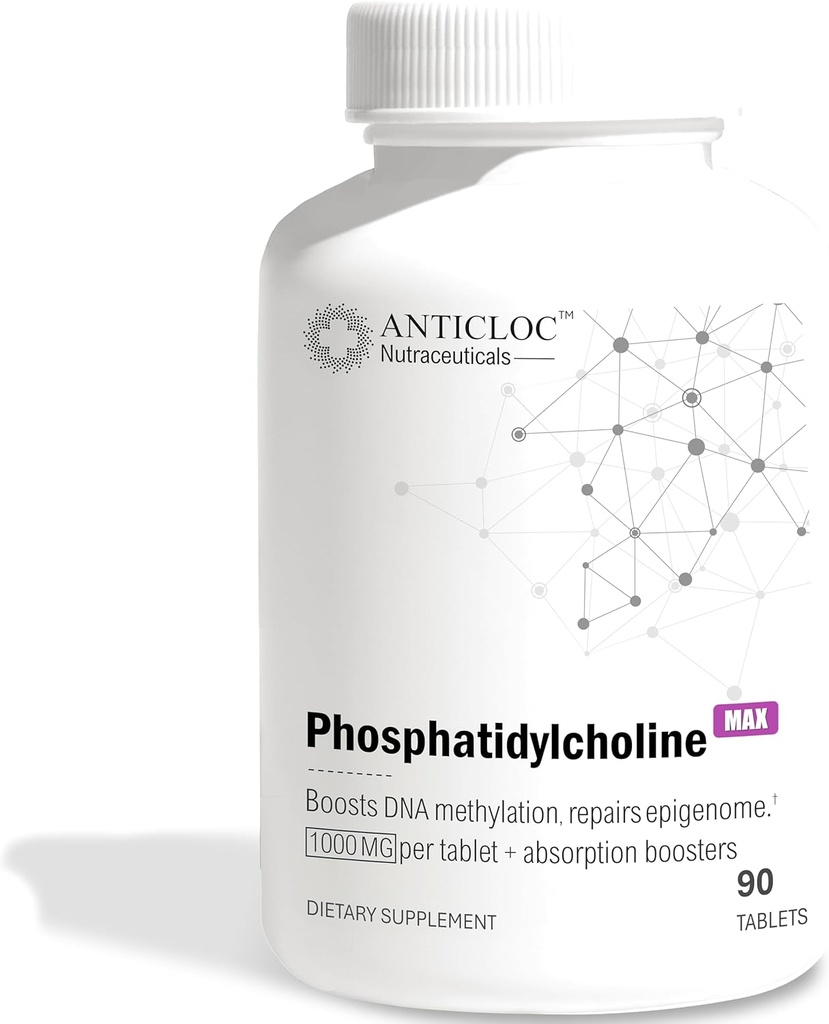 프리미엄 포스파티딜콜 PC 1000MG 정제 | 90일 공급 | 5X Ultra Absorption | Max Strength | Boost Methylation & Epigenome Health | 노화 방지 | 뇌 건강 및 간기능