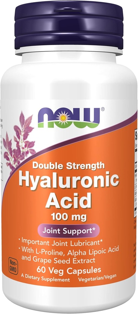 지금 음식의 3 병, HYALURONIC 산 100MG 2X 플러스 60 CAPS