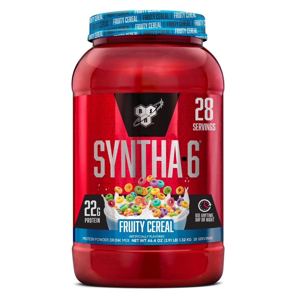 BSN SYNTHA-6 섬유의 6g, Whey Protein, Micellar Casein, 우유 Protein Isolate Blend, 5g Fat, Fruity Cereal, 28 서빙 (5 월 Vary)