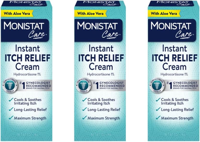Monistat Care Instant Itch Relief Cream | 최대 강도 | Cools & Soothes | 포장 May Vary | 1 Ounce 각 | 팩 3