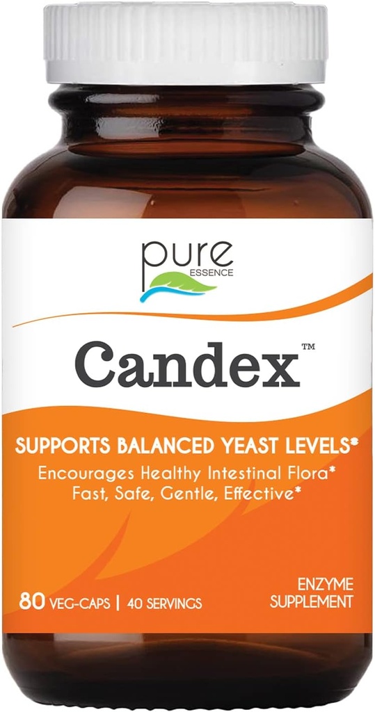 Pure Essence Candex Supplement - Digestive Enzymes, 남성 및 여성을위한 효모 감염 - 80 캡슐
