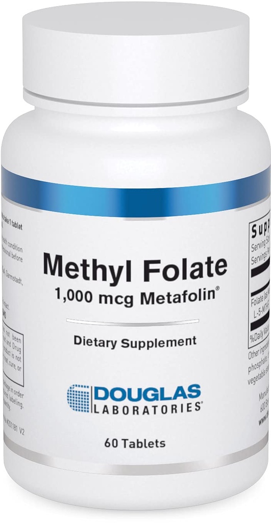 Douglas Laboratories 메틸 Folate L-5-MTHF - 1,000 mcg Metafolin - 비타민 B Folate - Homocysteine Metabolism & 태아 개발 * 지원 - 비 GMO - 60 정제