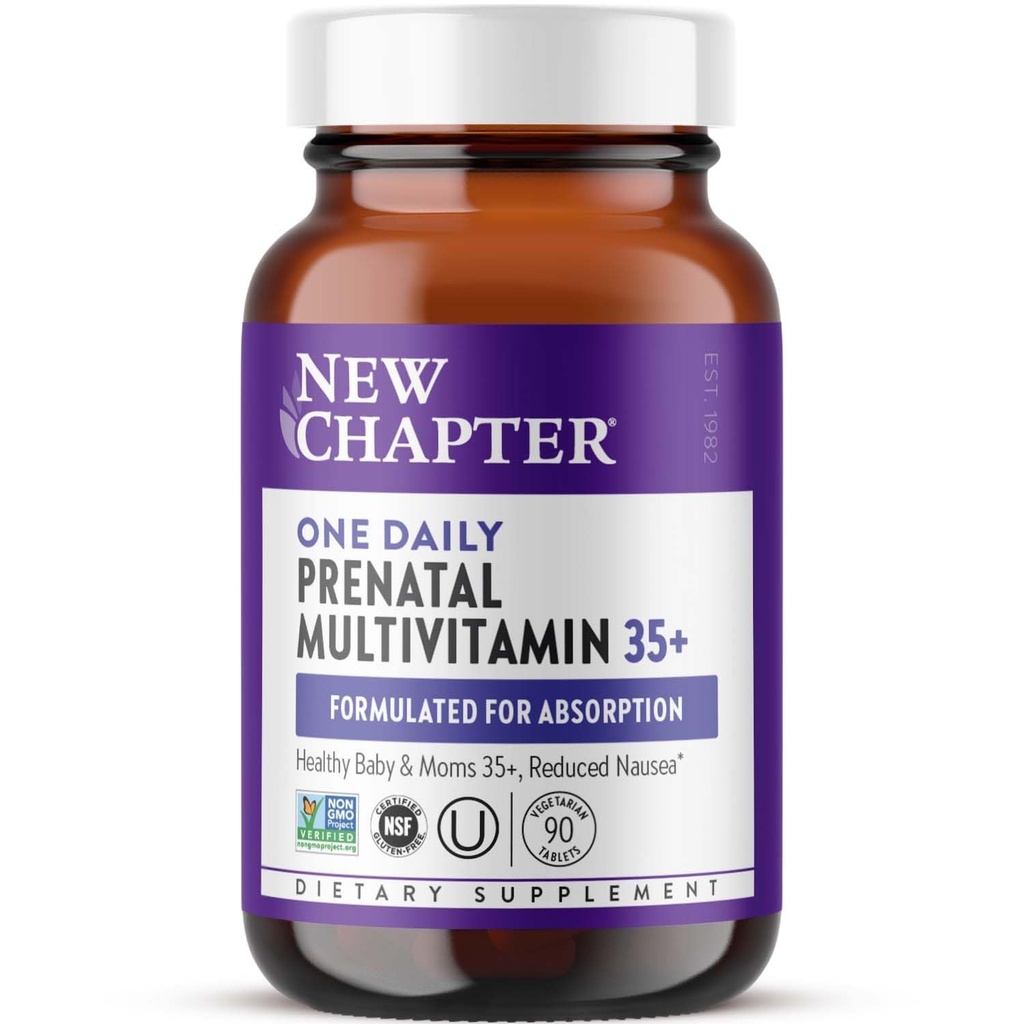 새로운 장 Prenatal 비타민, 1개의 매일 Prenatal Multivitamin는 건강한 엄마 & 아기, 글루텐 자유로운 & 비 GMO- 90 ct를 위한 나이 35+를 위해 강화했습니다