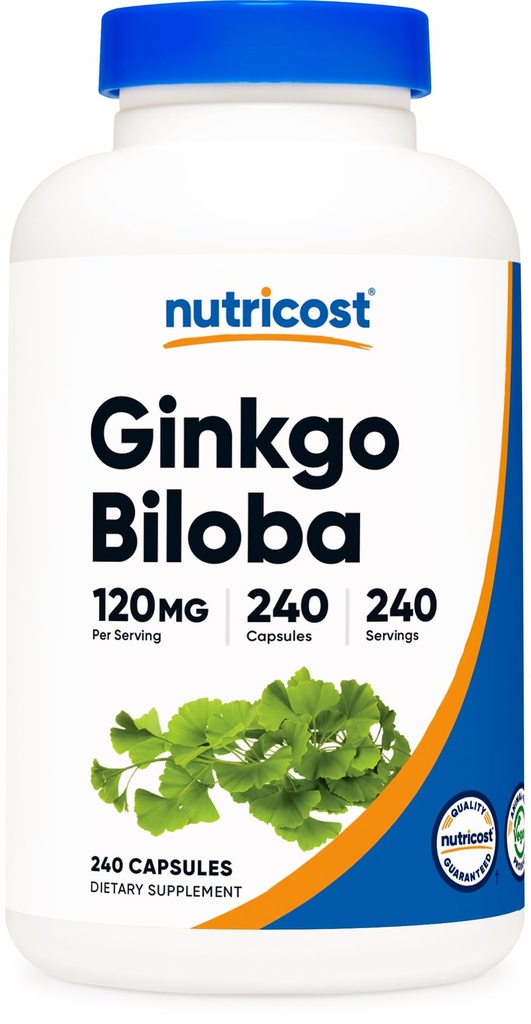 Nutricost Ginkgo Biloba 120mg, 240 캡슐 - 추가 강도 Ginkgo Biloba 추출물 - 글루텐 무료 및 비 GMO