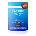 Vital Proteins Whey Protein Powder+ Collagen Peptides, 24g Protein Supporting Recovery & Joint Health, 비타민 C, 약 16 인분 - 초콜릿 22.8oz