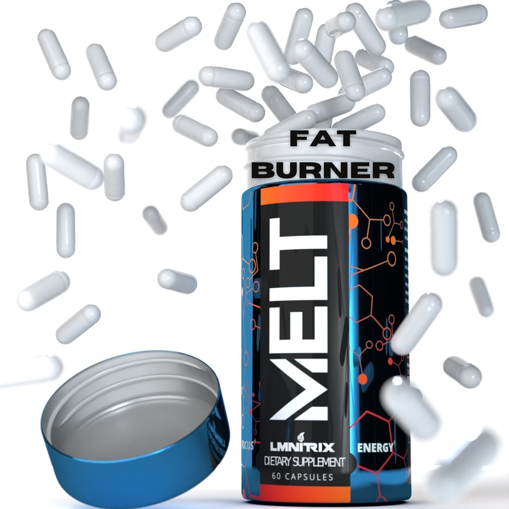 MELT - 남자 & 여자를위한 최고의 Thermogenic 지방 버너 - 빠른 체중 감량을위한 Appetite Suppressant 알약 - 에너지 부스터 및 정신 초점 보충 - 다이어트 알약 그 작업 - 60 캡