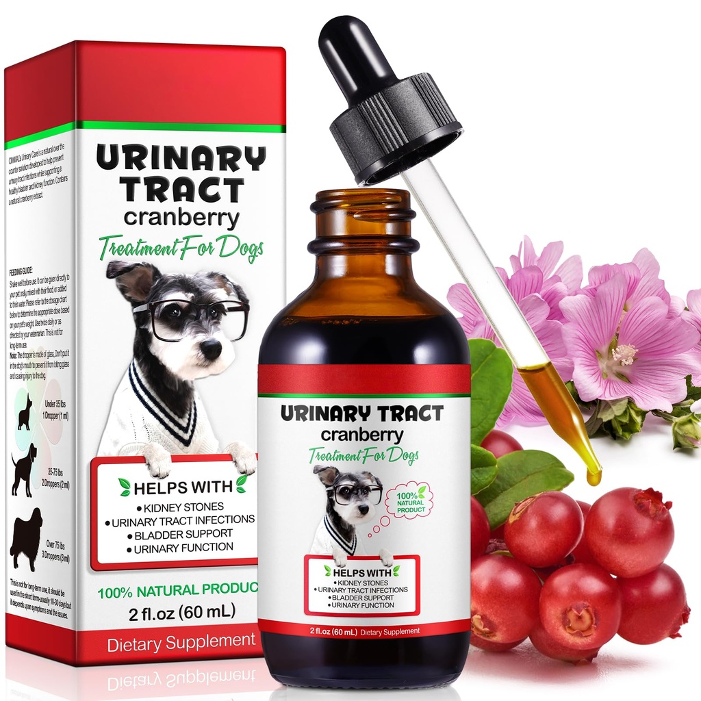 개, 개 Urinary Tract Infection 치료 Drops 지원 Bladder, Kidney 돌 및 개 UTI, 애완 동물 공급 건강 관리, 베이컨 맛 60ml / 2.02oz