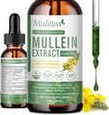 Lungs & Lymphatic 배수를위한 Mullein 드롭 - Lung Cleanse & Detox- Vegan Mullein 잎 추출물 지원 면역, 호흡기 소화 -9 강력한 초본 보충 - 액체