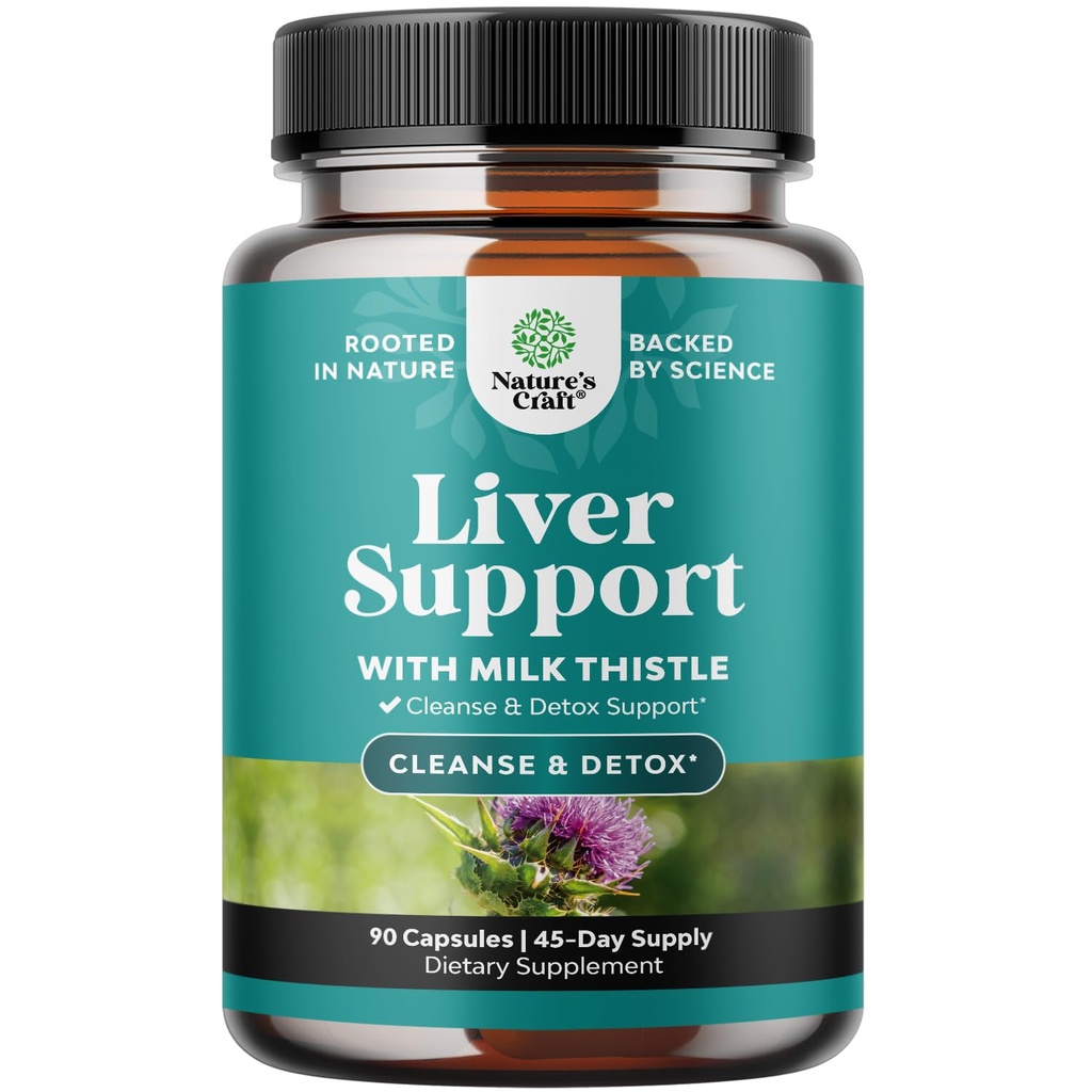 Nature Craft Liver Cleanse Detox & Repair - 초본 생강 지원 우유 이틀 보충 - Silymarin 우유 이틀은 Dandelion 뿌리, Choline, Beetroot & Artichoke 추출물과 함께 보충합니다 - 90 카운트