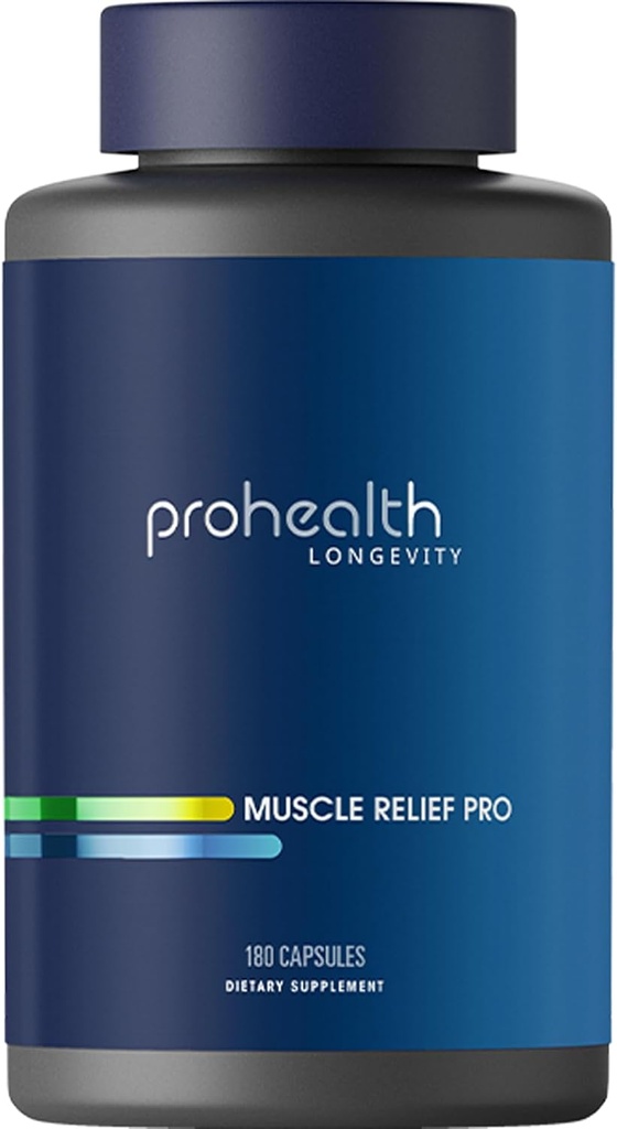 ProHealth 관절 및 근육 완화 프로 - Glucosamine Chondroitin, Turmeric, 마그네슘, MSM, Malic Acid, Boswellia. 근육 및 관절 불편 및 수면을 돕는 보충 (30 인분)
