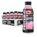 Protein2o 15g Whey Protein Isolate Hydration 음료 플러스 에너지 및 초점, 전해질의 350mg, 비타민 B5 & B6, 설탕 무료, 면 캔디, 16.9 oz 병 (12 포장)