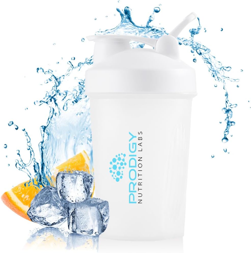 Prodigy Nutrition Labs 프리미엄 쉐이커 병 단백질 쉐이크 및 Pre Workout -14 Ounce (흰색)
