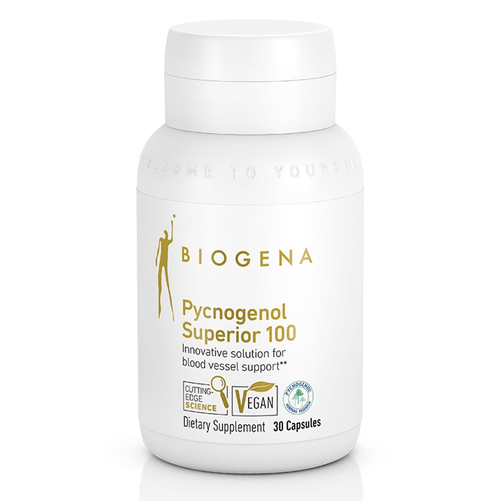 Biogena Pycnogenol 100 mg 골드 프리미엄 특허 프랑스 해상 소나무 껍질 추출 (Pinus Pinaster) 혈액 순환 지원