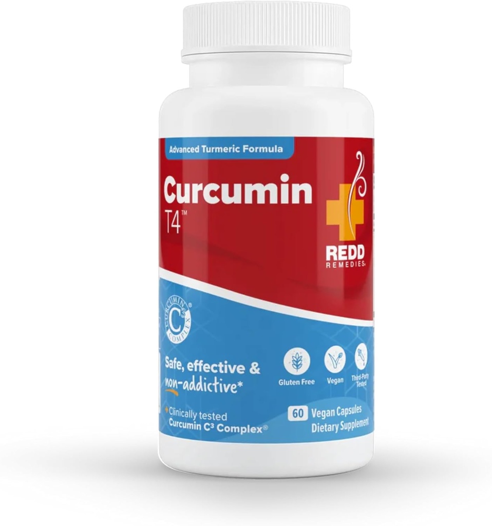 Redd Remedies, Curcumin T4, 고급 Turmeric 공식, 60 Vegan 캡슐