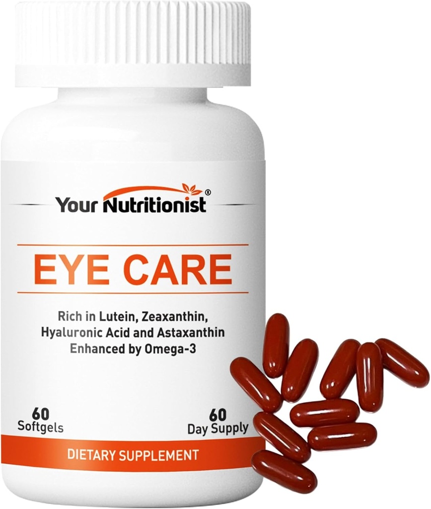 눈 관리 Softgels, Lutein, Zeaxanthin, Astaxantin, Hyaluronic 산, Omega 3 (EPA, DHA), 아연, 구리, 비타민 C & E, 60 조사 - 60 일 공급