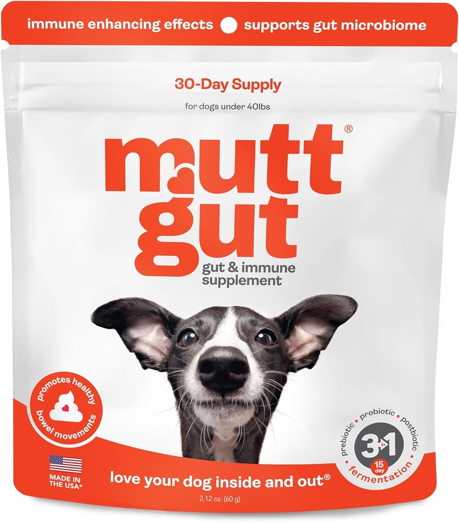 All-Natural 3-in-1 Dog Probiotic, Prebiotic 및 Postbiotic 보충 분말 - 135 억 CFUs, 항 Diarrhea, 소화 효소 및 산화 방지제 (60g)를 가진 개를위한 Probiotics