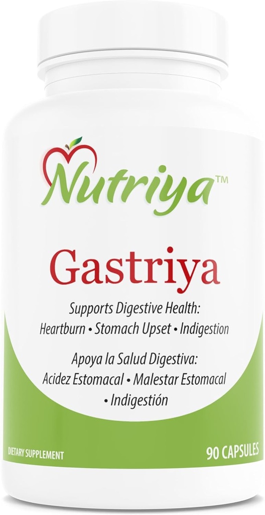 Nutriya Gastriya - 자연적인 산 Reflux 및 Heartburn을 믿고, 위장 산을 통제하고 건강한 소화, 90의 조사 (1의 포장)를 지원합니다