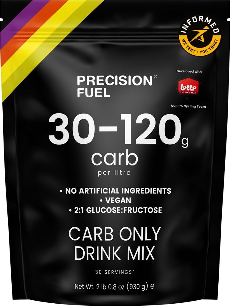 정밀 연료 PF Carb 음료 믹스 - 에너지, 채식, 리터 당 120g Carbs에 대한 높은 탄수화물 분말 - Mild Citrus 풍미 (1 팩)